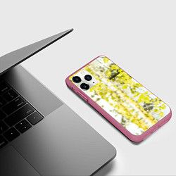 Чехол iPhone 11 Pro матовый РОССИЯ БЕРЕЗЫ ПРЯМОУГОЛЬНИКИ, цвет: 3D-малиновый — фото 2