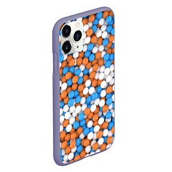 Чехол iPhone 11 Pro матовый Глянцевые Разноцветные Шарики, цвет: 3D-серый — фото 2