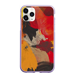 Чехол iPhone 11 Pro матовый Мазки Акварелью, цвет: 3D-светло-сиреневый