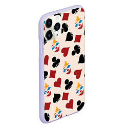 Чехол iPhone 11 Pro матовый Джокер карты масть cards joker clown, цвет: 3D-светло-сиреневый — фото 2