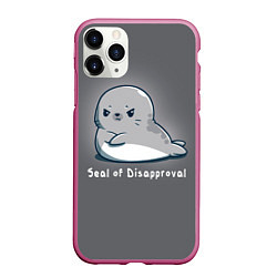 Чехол iPhone 11 Pro матовый Seal of Disapproval, цвет: 3D-малиновый