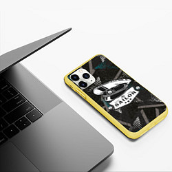 Чехол iPhone 11 Pro матовый Фуражка кепка моряка - матроса, цвет: 3D-желтый — фото 2