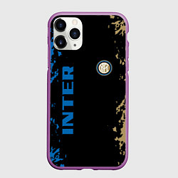 Чехол iPhone 11 Pro матовый Интер inter, цвет: 3D-фиолетовый