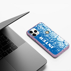 Чехол iPhone 11 Pro матовый Inter соты, цвет: 3D-сиреневый — фото 2