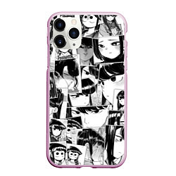 Чехол iPhone 11 Pro матовый Komi san pattern, цвет: 3D-розовый