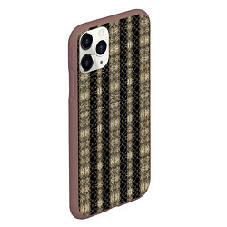Чехол iPhone 11 Pro матовый Классические текстуры - сетка, цвет: 3D-коричневый — фото 2