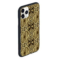 Чехол iPhone 11 Pro матовый GOLD - золотые узоры, цвет: 3D-черный — фото 2