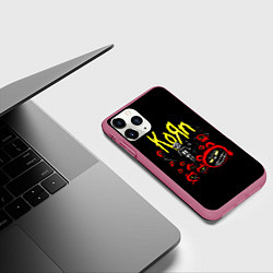 Чехол iPhone 11 Pro матовый KoЯn - Korn, цвет: 3D-малиновый — фото 2