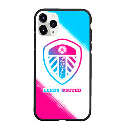 Чехол iPhone 11 Pro матовый Leeds United Neon Gradient, цвет: 3D-черный