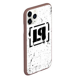 Чехол iPhone 11 Pro матовый Linkin Park брызги краски, цвет: 3D-коричневый — фото 2