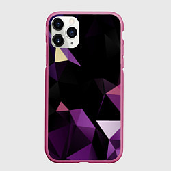 Чехол iPhone 11 Pro матовый Полигональная магия, цвет: 3D-малиновый