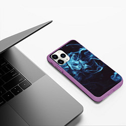 Чехол iPhone 11 Pro матовый Неоновые пары дыма - Синий, цвет: 3D-фиолетовый — фото 2
