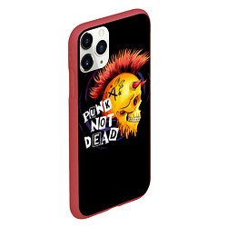 Чехол iPhone 11 Pro матовый Череп анархиста, цвет: 3D-красный — фото 2