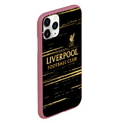 Чехол iPhone 11 Pro матовый Liverpool в золотом цвете, цвет: 3D-малиновый — фото 2