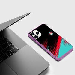 Чехол iPhone 11 Pro матовый Ливерпуль краска, цвет: 3D-фиолетовый — фото 2