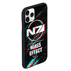 Чехол iPhone 11 Pro матовый Mass Effect в стиле Glitch Баги Графики на темном, цвет: 3D-черный — фото 2