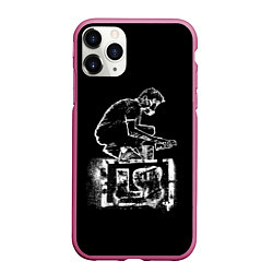 Чехол iPhone 11 Pro матовый Linkin Park граффити, цвет: 3D-малиновый