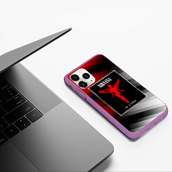 Чехол iPhone 11 Pro матовый NIRVANA in utero - НИРВАНА, цвет: 3D-фиолетовый — фото 2