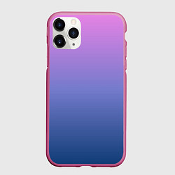 Чехол iPhone 11 Pro матовый PINK-BLUE GRADIENT ГРАДИЕНТ, цвет: 3D-малиновый