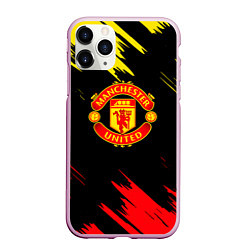 Чехол iPhone 11 Pro матовый Manchester united Texture, цвет: 3D-розовый