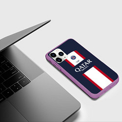 Чехол iPhone 11 Pro матовый ПСЖ 22-23, цвет: 3D-фиолетовый — фото 2