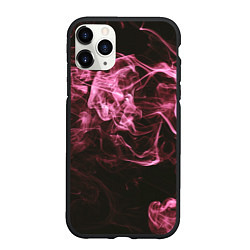 Чехол iPhone 11 Pro матовый Неоновые пары дыма - Розовый, цвет: 3D-черный
