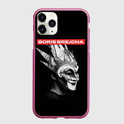 Чехол iPhone 11 Pro матовый Boris Brejcha в маске, цвет: 3D-малиновый