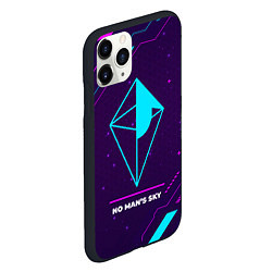 Чехол iPhone 11 Pro матовый Символ No Mans Sky в неоновых цветах на темном фон, цвет: 3D-черный — фото 2