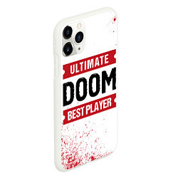 Чехол iPhone 11 Pro матовый Doom: красные таблички Best Player и Ultimate, цвет: 3D-белый — фото 2