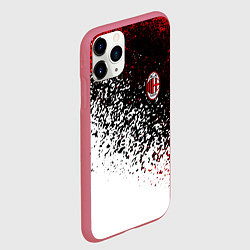 Чехол iPhone 11 Pro матовый Ac milan краска, цвет: 3D-малиновый — фото 2