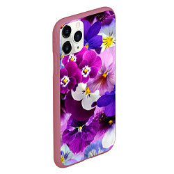 Чехол iPhone 11 Pro матовый CHARMING PANSIES, цвет: 3D-малиновый — фото 2