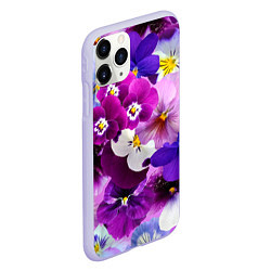 Чехол iPhone 11 Pro матовый CHARMING PANSIES, цвет: 3D-светло-сиреневый — фото 2