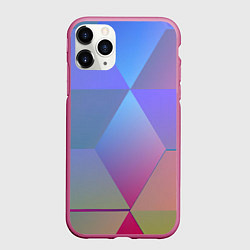 Чехол iPhone 11 Pro матовый Крупные квадраты, цвет: 3D-малиновый