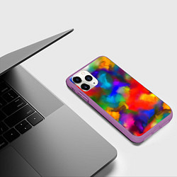 Чехол iPhone 11 Pro матовый Палитра художника, цвет: 3D-фиолетовый — фото 2