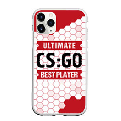 Чехол iPhone 11 Pro матовый CS:GO: красные таблички Best Player и Ultimate, цвет: 3D-белый