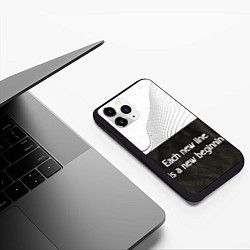 Чехол iPhone 11 Pro матовый Линии жизни Life lines, цвет: 3D-черный — фото 2