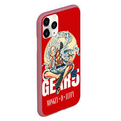 Чехол iPhone 11 Pro матовый ЛУФФИ 5 ГИР ONE PIECE На луне, цвет: 3D-малиновый — фото 2