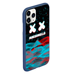 Чехол iPhone 11 Pro матовый Marshmello logo крапинки, цвет: 3D-тёмно-синий — фото 2