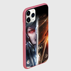 Чехол iPhone 11 Pro матовый METAL GEAR RISING САМУРАЙ, цвет: 3D-малиновый — фото 2