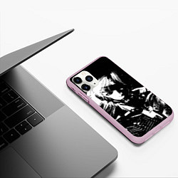 Чехол iPhone 11 Pro матовый METAL GEAR RISING - ЧБ ГЕРОЙ, цвет: 3D-розовый — фото 2