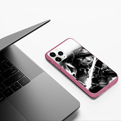 Чехол iPhone 11 Pro матовый МЕТАЛ ГИР СОЛИД- METAL GEAR, цвет: 3D-малиновый — фото 2