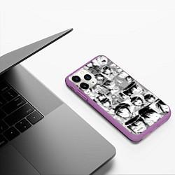 Чехол iPhone 11 Pro матовый Tsuki ga Michibiku Isekai Douchuu pattern, цвет: 3D-фиолетовый — фото 2