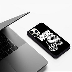 Чехол iPhone 11 Pro матовый Linkin Park Череп, цвет: 3D-черный — фото 2