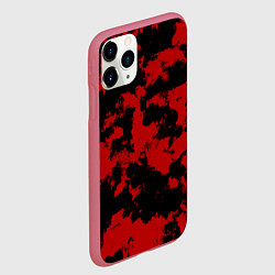 Чехол iPhone 11 Pro матовый Черно-красная абстракция, цвет: 3D-малиновый — фото 2