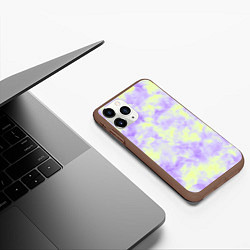 Чехол iPhone 11 Pro матовый Нежный желто-фиолетовый тай дай, цвет: 3D-коричневый — фото 2