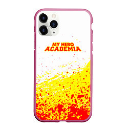 Чехол iPhone 11 Pro матовый Моя геройская академия краска, цвет: 3D-малиновый