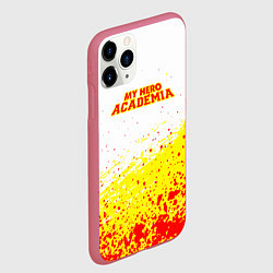 Чехол iPhone 11 Pro матовый Моя геройская академия краска, цвет: 3D-малиновый — фото 2