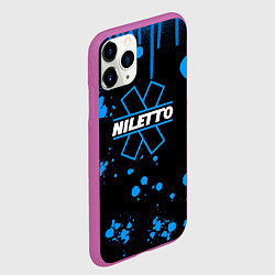 Чехол iPhone 11 Pro матовый Нилето niletto потёки и капли краски, цвет: 3D-фиолетовый — фото 2