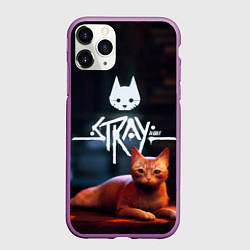 Чехол iPhone 11 Pro матовый Stray: Бродячий кот, цвет: 3D-фиолетовый
