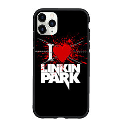 Чехол iPhone 11 Pro матовый Linkin Park Сердце, цвет: 3D-черный